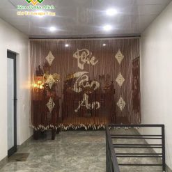 Rèm hạt gỗ che bàn thờ - mẫu chữ phúc tâm an
