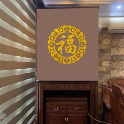 Mành treo bàn thờ in hoa sen đẹp RCBT2501-02
