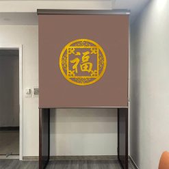 Mành treo bàn thờ giá rẻ in họa tiết hoa sen RCBT2501-03