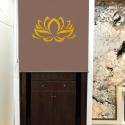 Rèm che ban thờ chung cư in hoa sen đẹp RCBT2501-05