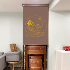 Rèm che bàn thờ giá tiên in hoa sen đẹp RCBT2501-17