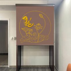Rèm chắn bàn thờ giá rẻ in hoa sen cực đẹp RCBT2501-18