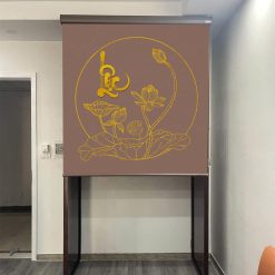 Rèm chắn ban thờ hiện đại in hoa sen đẹp RCBT2501-20