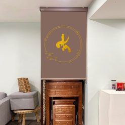 Mẫu rèm cửa phòng thờ in hoa sen đẹp RCBT2501-27