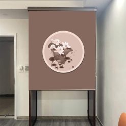 Rèm bàn thờ hiện đại in hoa sen đẹp RCBT-80