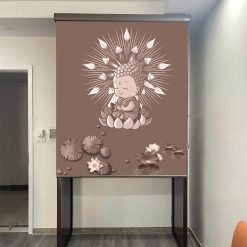 Rèm bàn thờ hiện đại in biểu tượng phật đẹp RCBT-67
