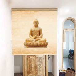 Rèm che ban thờ in hoa sen đẹp RCBT-11