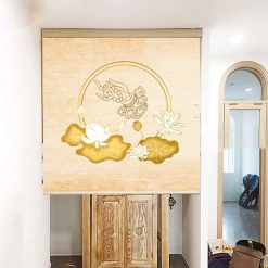 Rèm che ban thờ in hoa sen đẹp RCBT-15