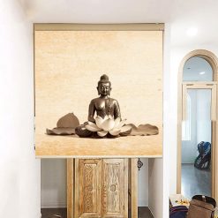 Rèm che ban thờ in hoa sen đẹp RCBT-18