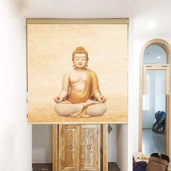 Rèm che ban thờ in hoa sen đẹp RCBT-19