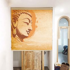 Rèm che ban thờ in hoa sen đẹp RCBT-22