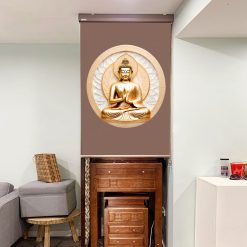 Rèm che ban thờ in hoa sen đẹp RCBT-25