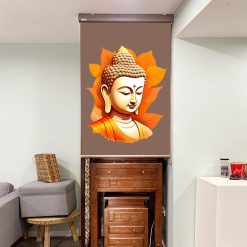 Rèm che ban thờ in hoa sen đẹp RCBT-26