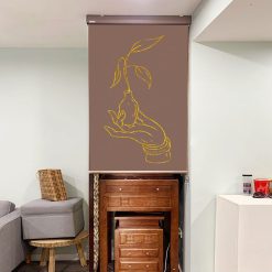 Rèm che ban thờ in hoa sen đẹp RCBT-35