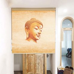 Mành che bàn thờ treo in hoa sen đẹp RCBT-04