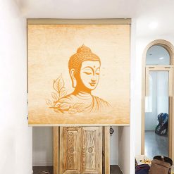 Rèm che bàn thờ chung cư giá rẻ in hoa sen đẹp RCBT-41