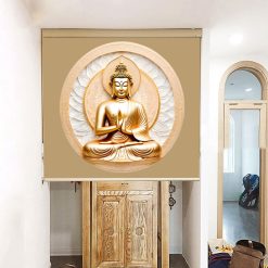 Rèm trang trí bàn thờ giá rẻ in hoa sen đẹp RCBT-45