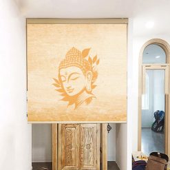 Rèm che bàn thờ in biểu tượng phật giáo đẹp RCBT-52