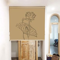 Rèm che ban thờ in hoa sen đẹp RCBT-53