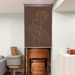 Rèm che ban thờ in hoa sen đẹp RCBT-56