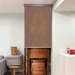 Rèm che ban thờ in hoa sen đẹp RCBT-60