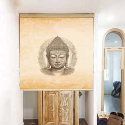 Mành che ban thờ chung cư in hoa sen đẹp RCBT-08
