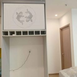 Rèm che bàn thờ khắc laser họa tiết hoa sen hãng Fivestar mã FLZ018