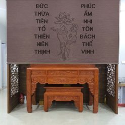 Rèm che bàn thờ khắc laser họa tiết hoa sen hãng Fivestar mã FLZ022