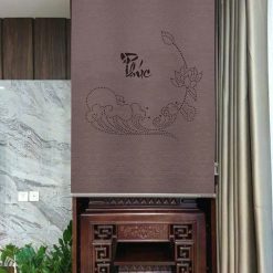 Rèm che bàn thờ khắc laser họa tiết hoa sen hãng Fivestar mã FLZ004